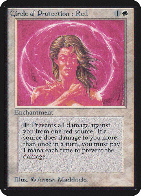 Cercle de protection : rouge - Alpha - Carte Magic the Gathering