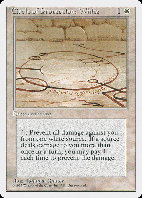 carte magic the gathering N1051 cercle de protection blanc armure sacrée